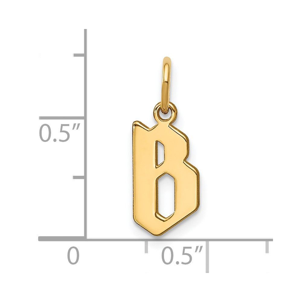 14K Gelbgold 14ky Buchstabe B Initiale Anhänger