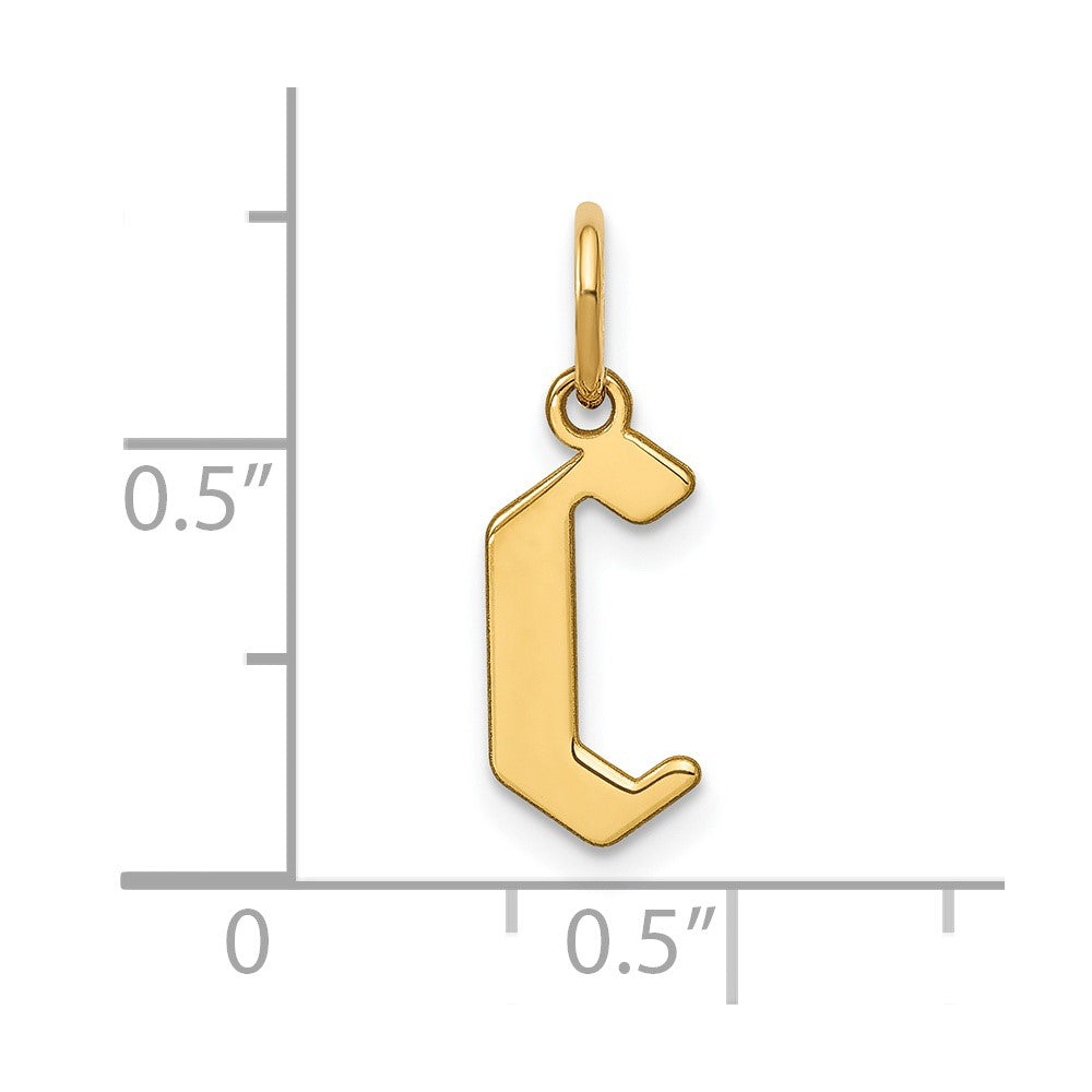 14K Gelbgold 14ky Buchstabe C Initiale Anhänger