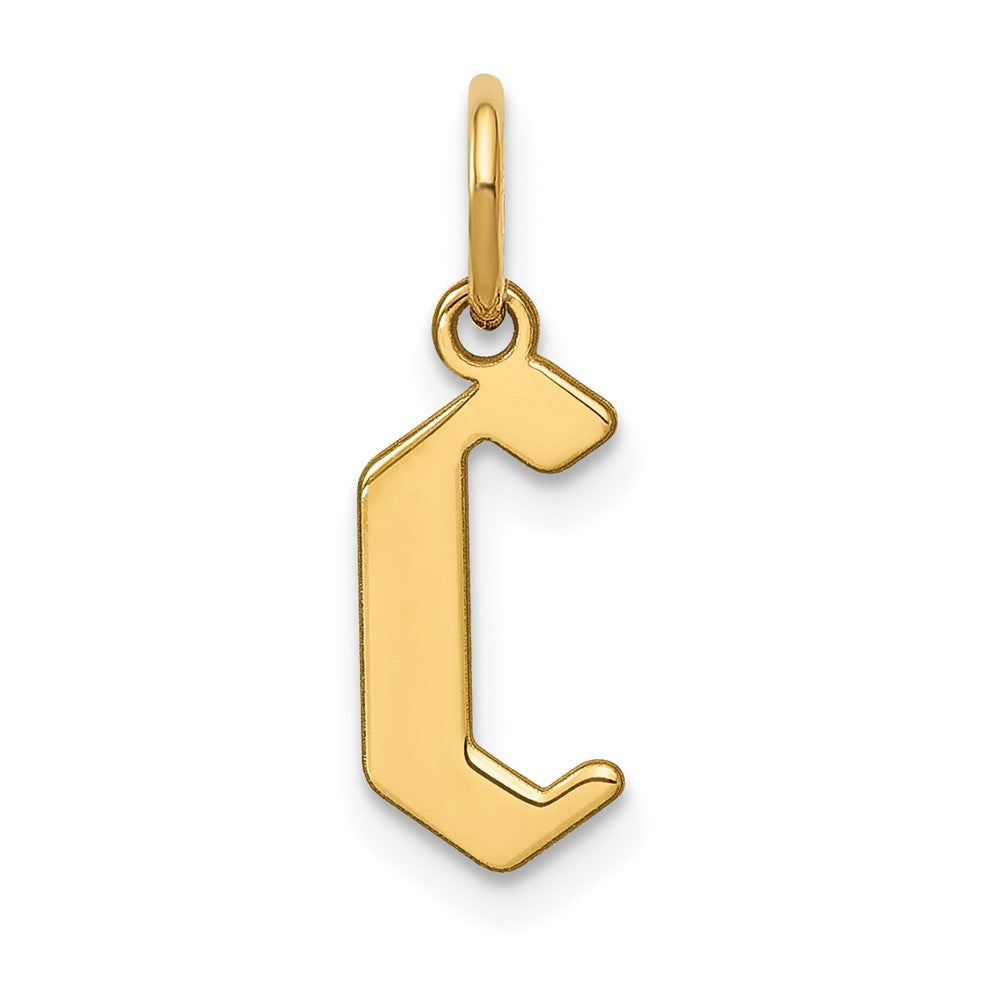 14K Gelbgold 14ky Buchstabe C Initiale Anhänger