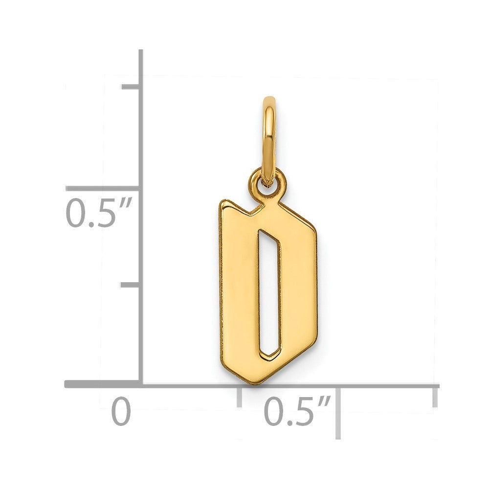 14K Gelbgold 14ky Buchstabe D Initiale Anhänger