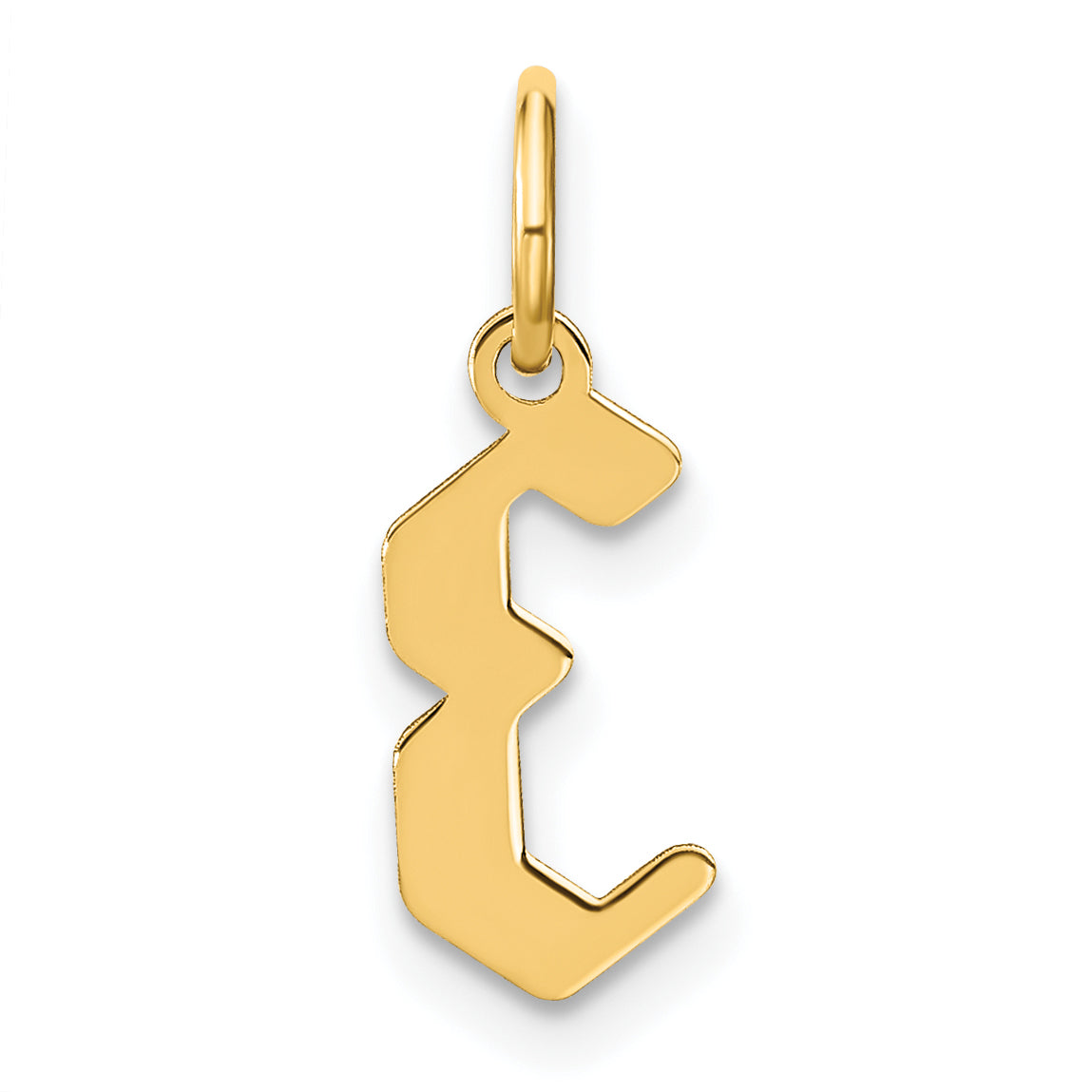 14K Gelbgold 14ky Buchstabe E Initiale Anhänger