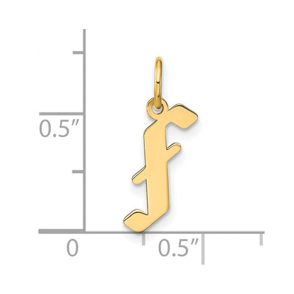 14K Gelbgold 14ky Buchstabe F Initiale Anhänger