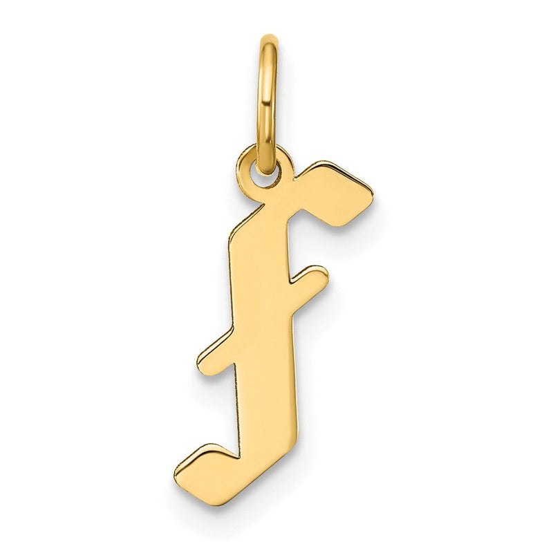 14K Gelbgold 14ky Buchstabe F Initiale Anhänger