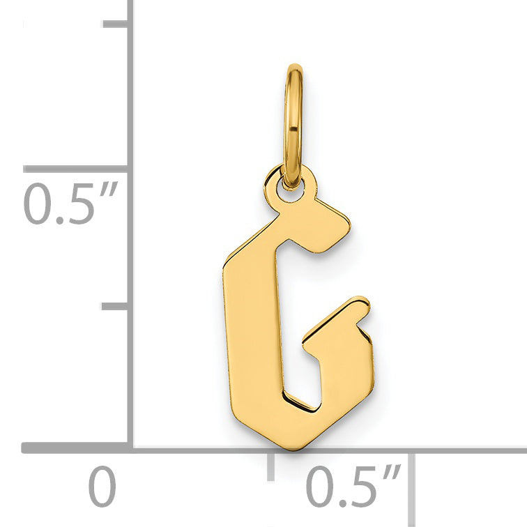 14K Gelbgold 14ky Buchstabe G Initiale Anhänger