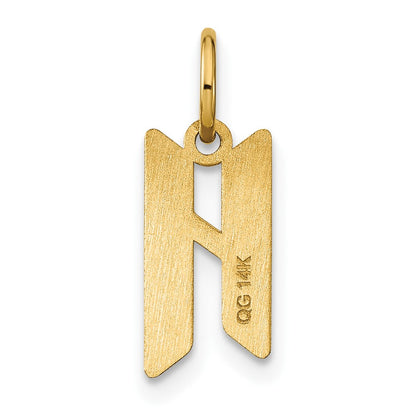 14K Gelbgold 14ky Buchstabe H Initiale Anhänger