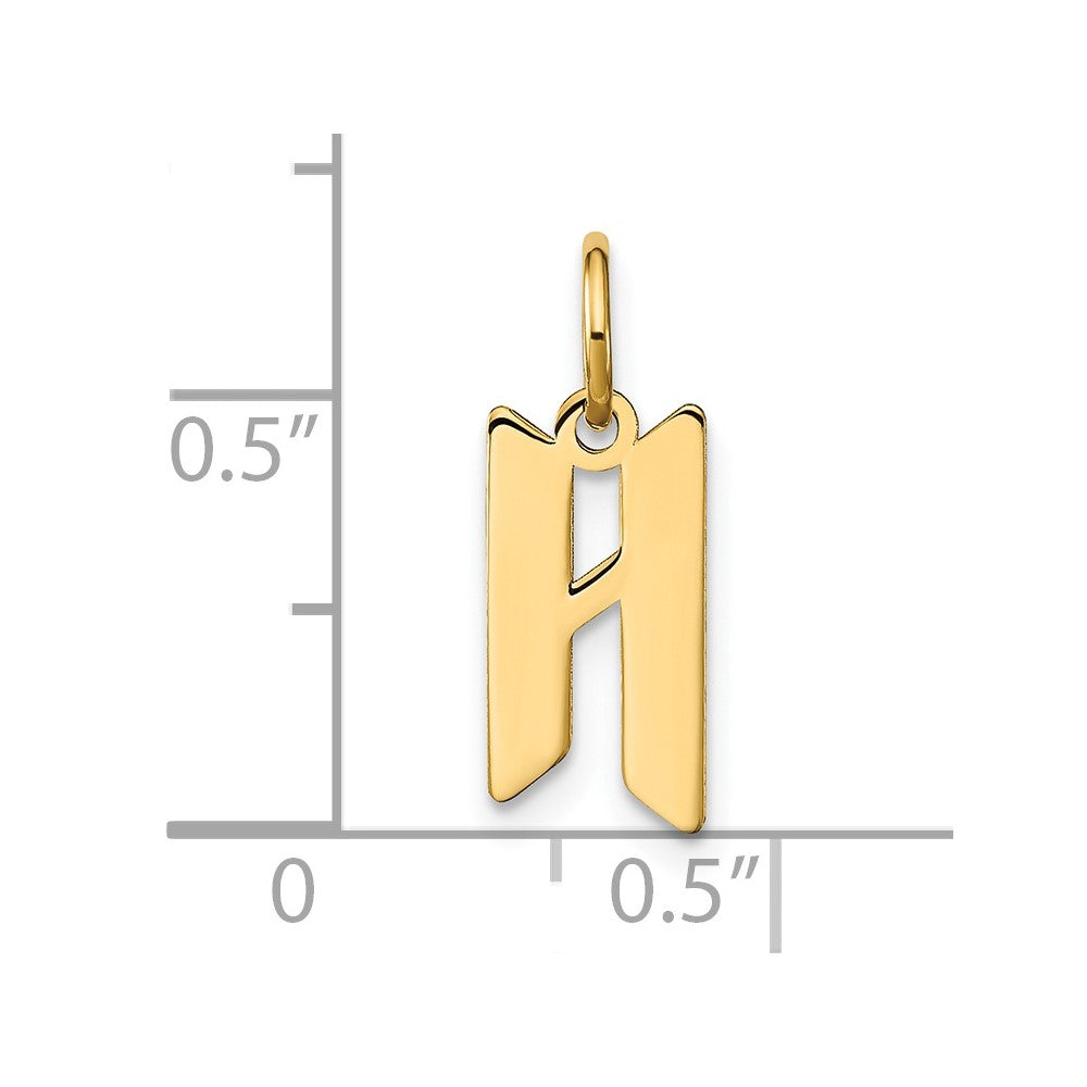 14K Gelbgold 14ky Buchstabe H Initiale Anhänger