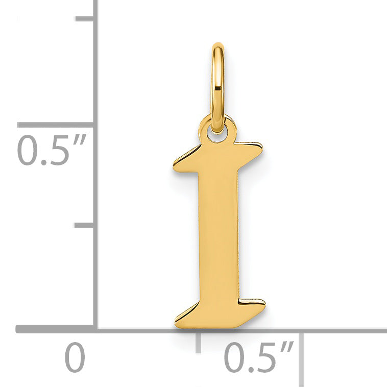 14K Gelbgold 14ky Buchstabe I Initiale Anhänger