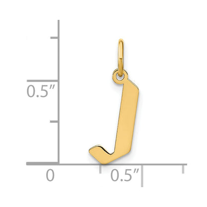 14K Gelbgold 14ky Buchstabe J Initiale Anhänger