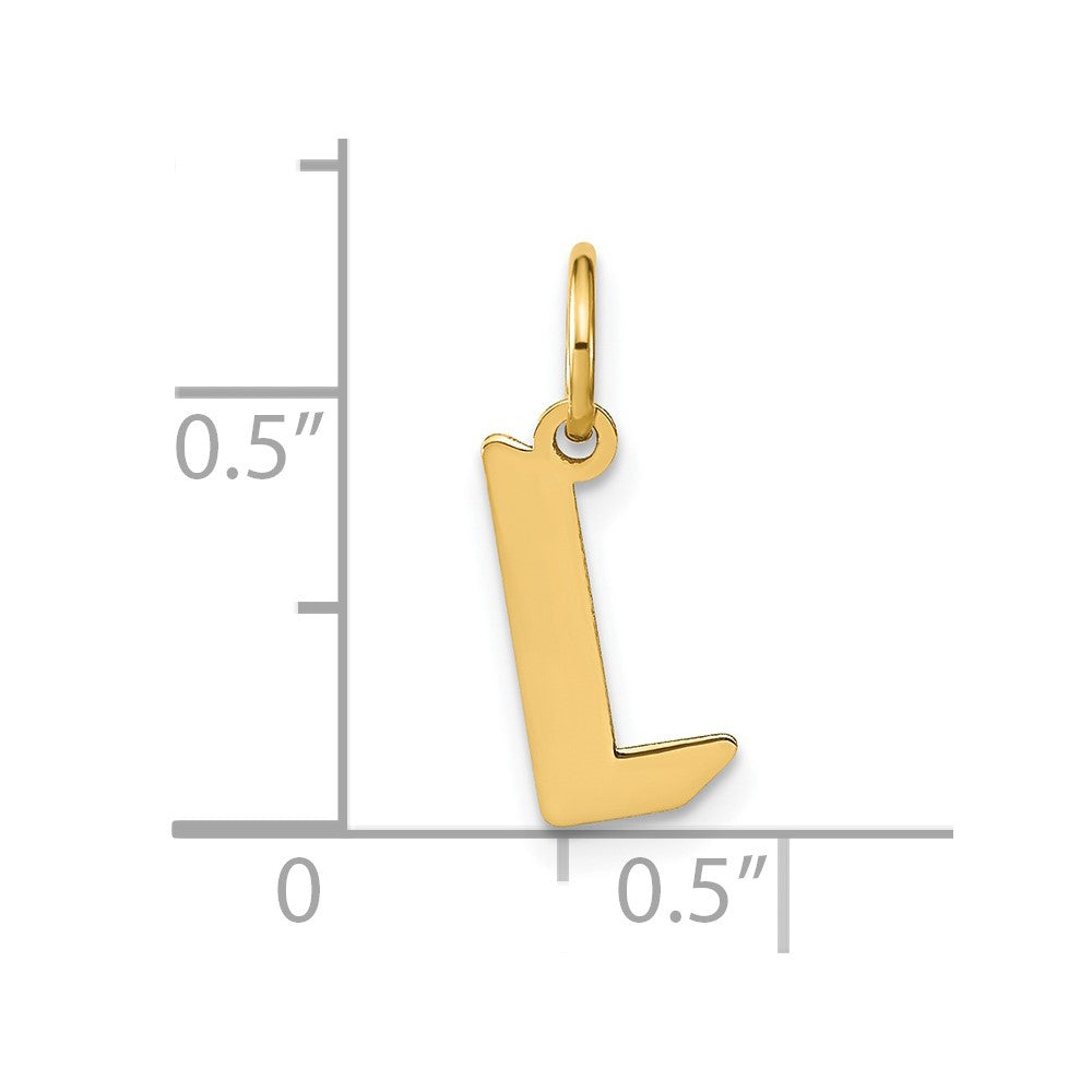14K Gelbgold 14ky Buchstabe L Initiale Anhänger