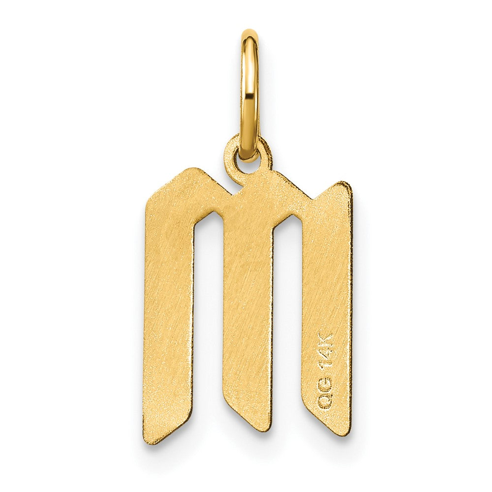 14K Gelbgold 14ky Buchstabe M Initiale Anhänger