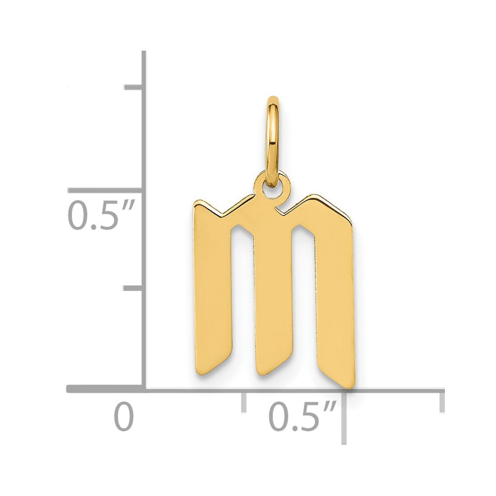 14K Gelbgold 14ky Buchstabe M Initiale Anhänger