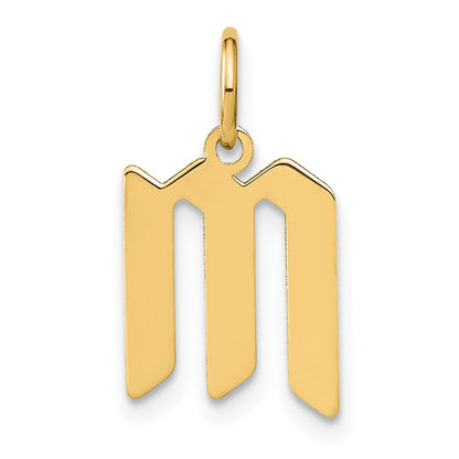 14K Gelbgold 14ky Buchstabe M Initiale Anhänger