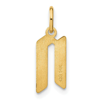 14K Gelbgold 14ky Buchstabe N Initiale Anhänger