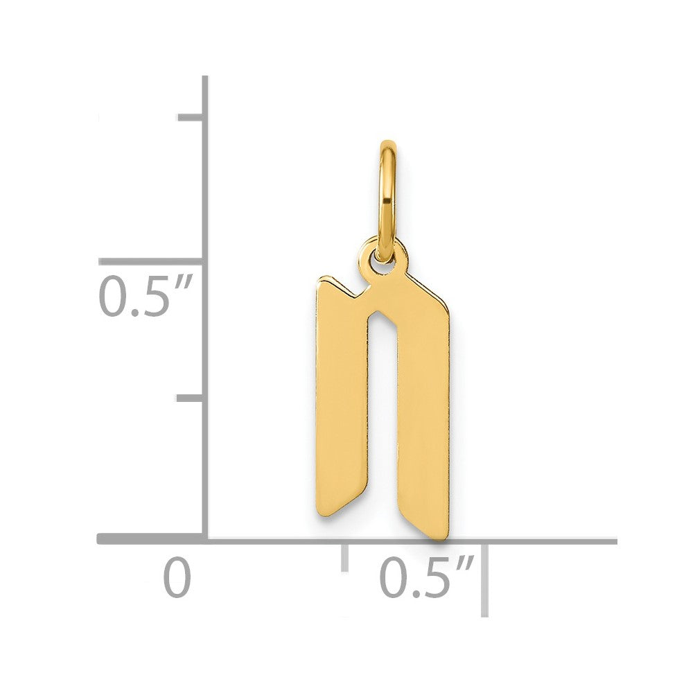 14K Gelbgold 14ky Buchstabe N Initiale Anhänger