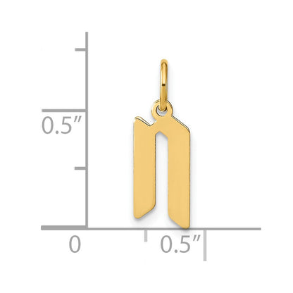 14K Gelbgold 14ky Buchstabe N Initiale Anhänger