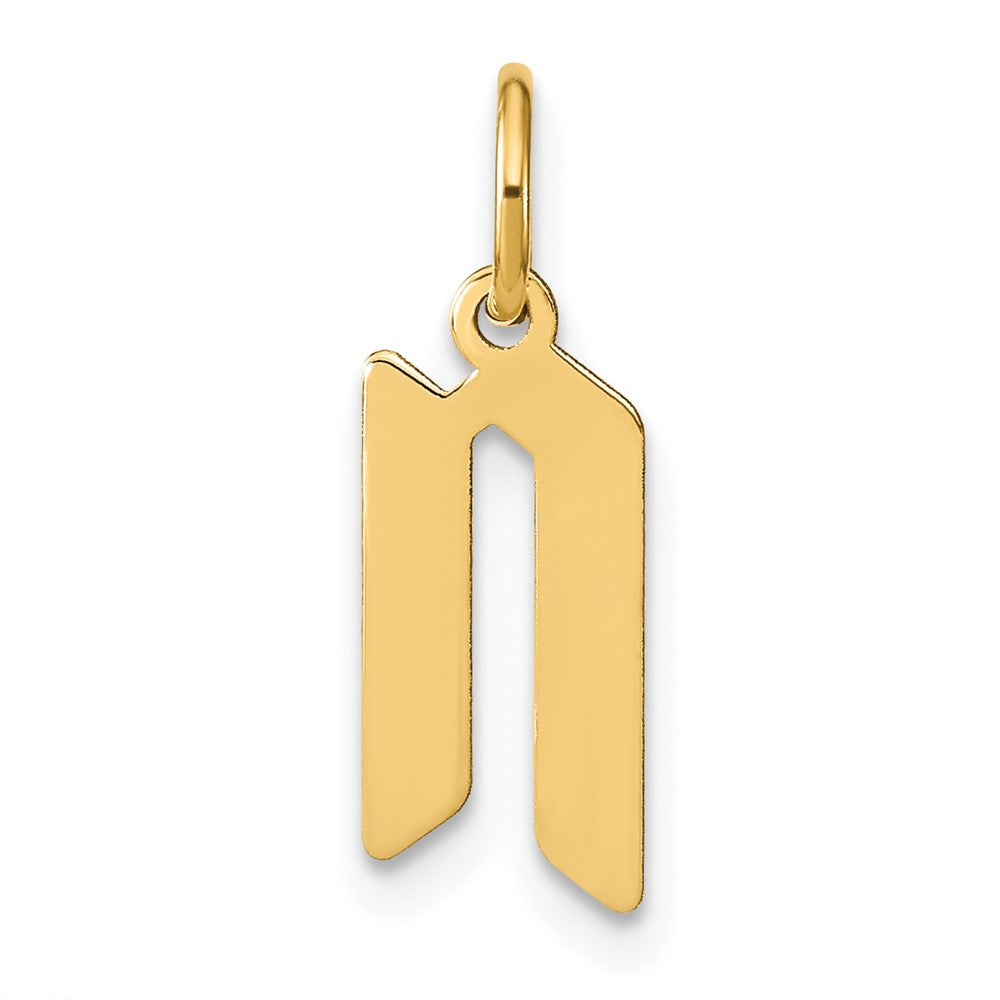14K Gelbgold 14ky Buchstabe N Initiale Anhänger