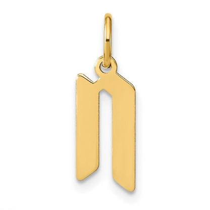 14K Gelbgold 14ky Buchstabe N Initiale Anhänger