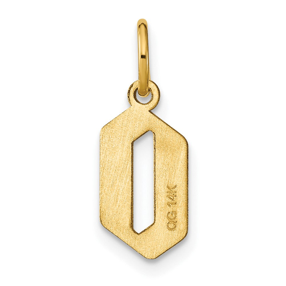 14K Gelbgold 14ky Buchstabe O Initiale Anhänger