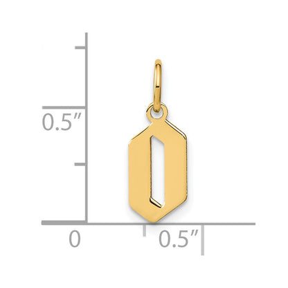 14K Gelbgold 14ky Buchstabe O Initiale Anhänger