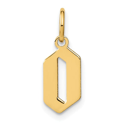 14K Gelbgold 14ky Buchstabe O Initiale Anhänger