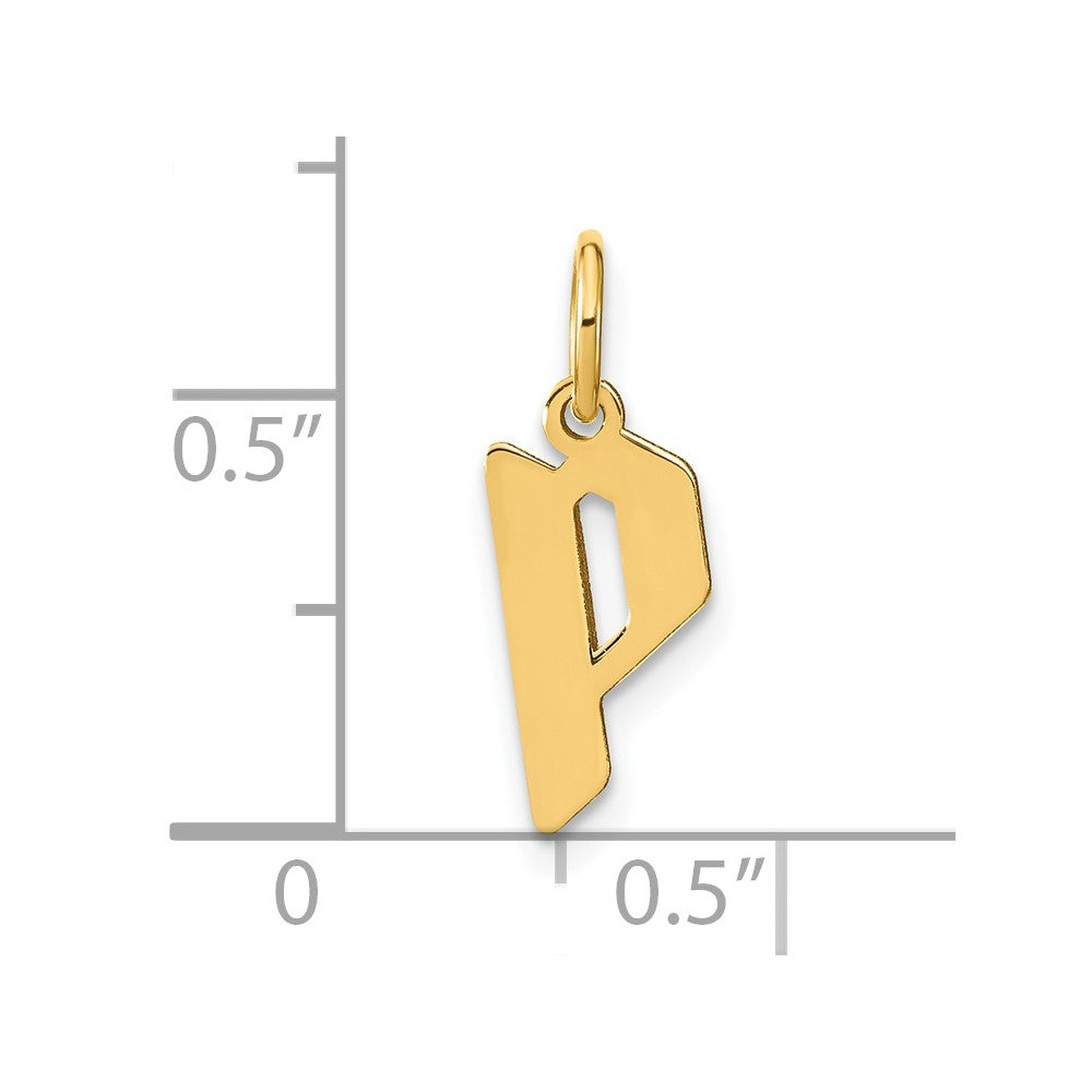 14K Gelbgold 14ky Buchstabe P Initiale Anhänger