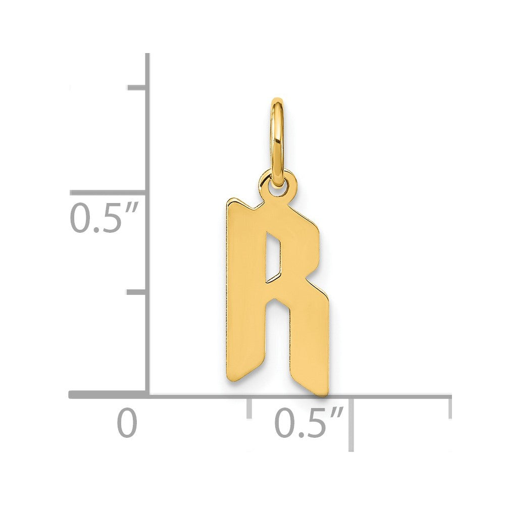 14K Gelbgold 14ky Buchstabe R Initiale Anhänger