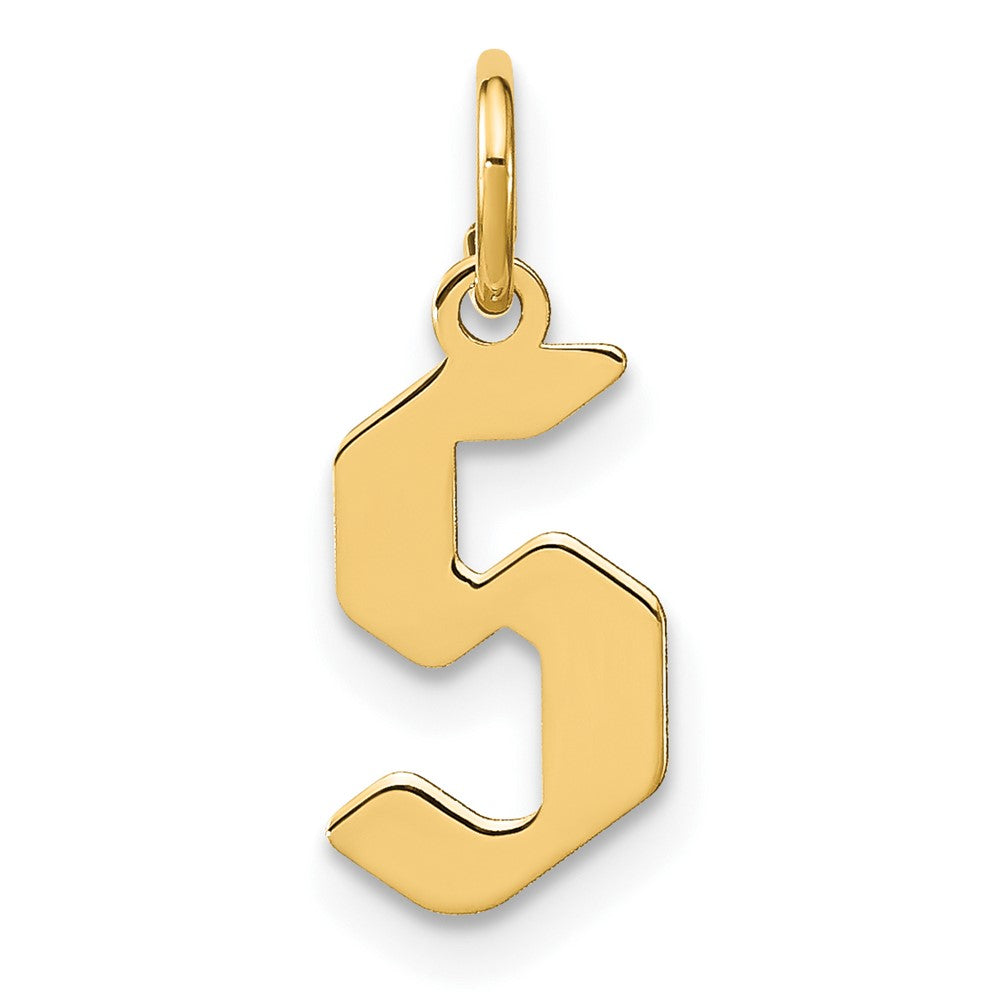 14K Gelbgold 14ky Buchstabe S Initiale Anhänger