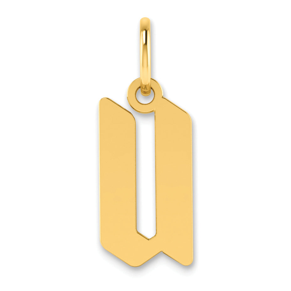 14K Gelbgold 14ky Buchstabe U Initiale Anhänger