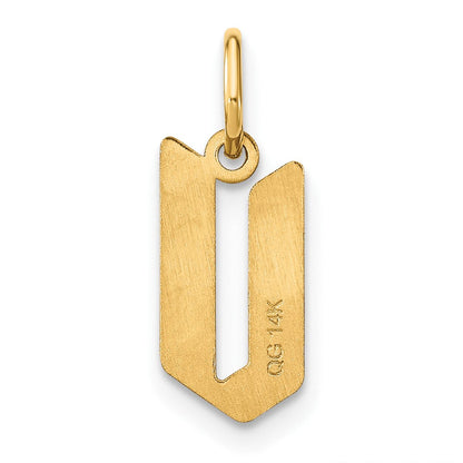 14K Gelbgold 14ky Buchstabe V Initiale Anhänger