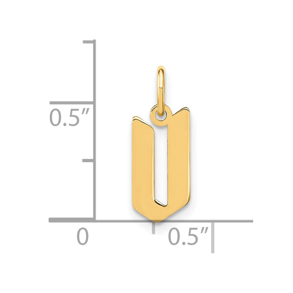 14K Gelbgold 14ky Buchstabe V Initiale Anhänger