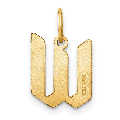 14K Gelbgold 14ky Buchstabe W Initiale Anhänger