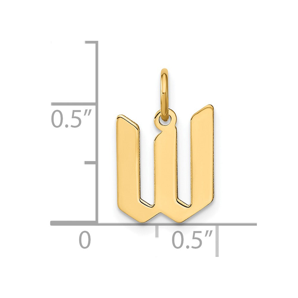 14K Gelbgold 14ky Buchstabe W Initiale Anhänger