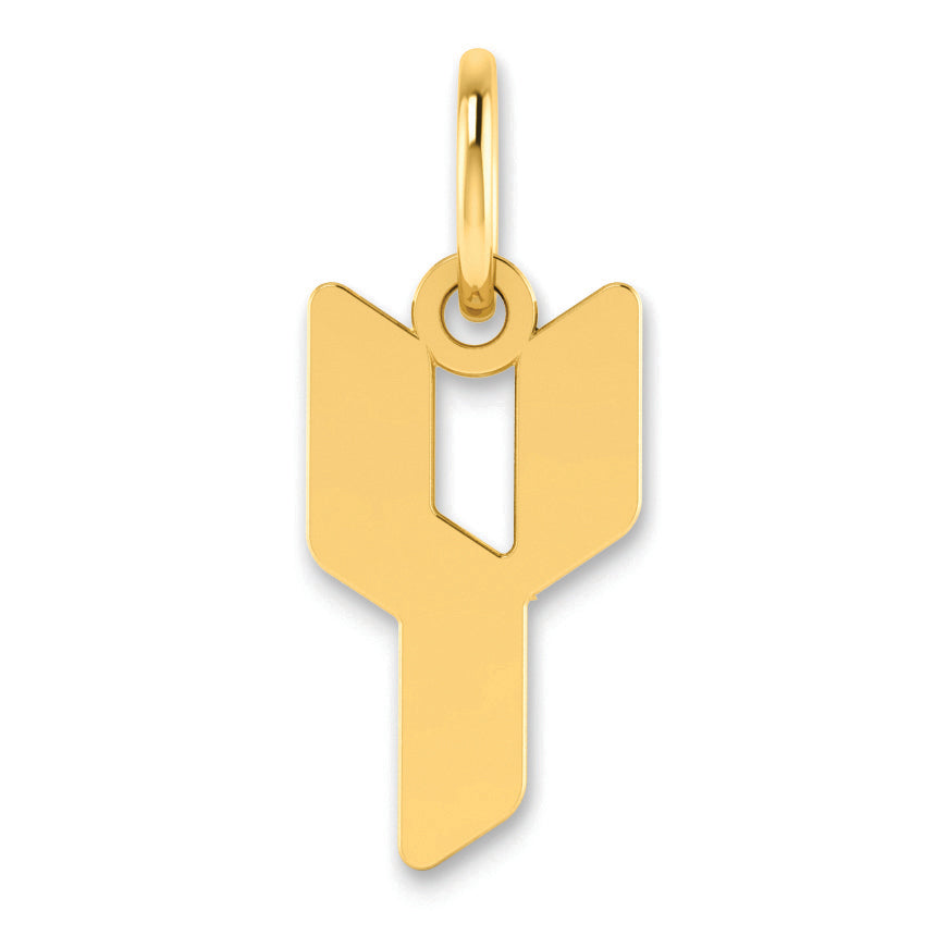 14K Gelbgold 14ky Buchstabe Y Initiale Anhänger