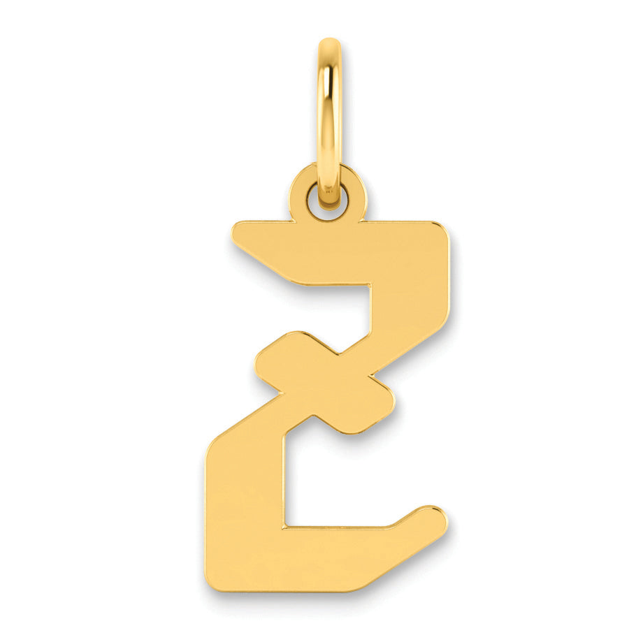 14K Gelbgold 14ky Buchstabe Z Initiale Anhänger