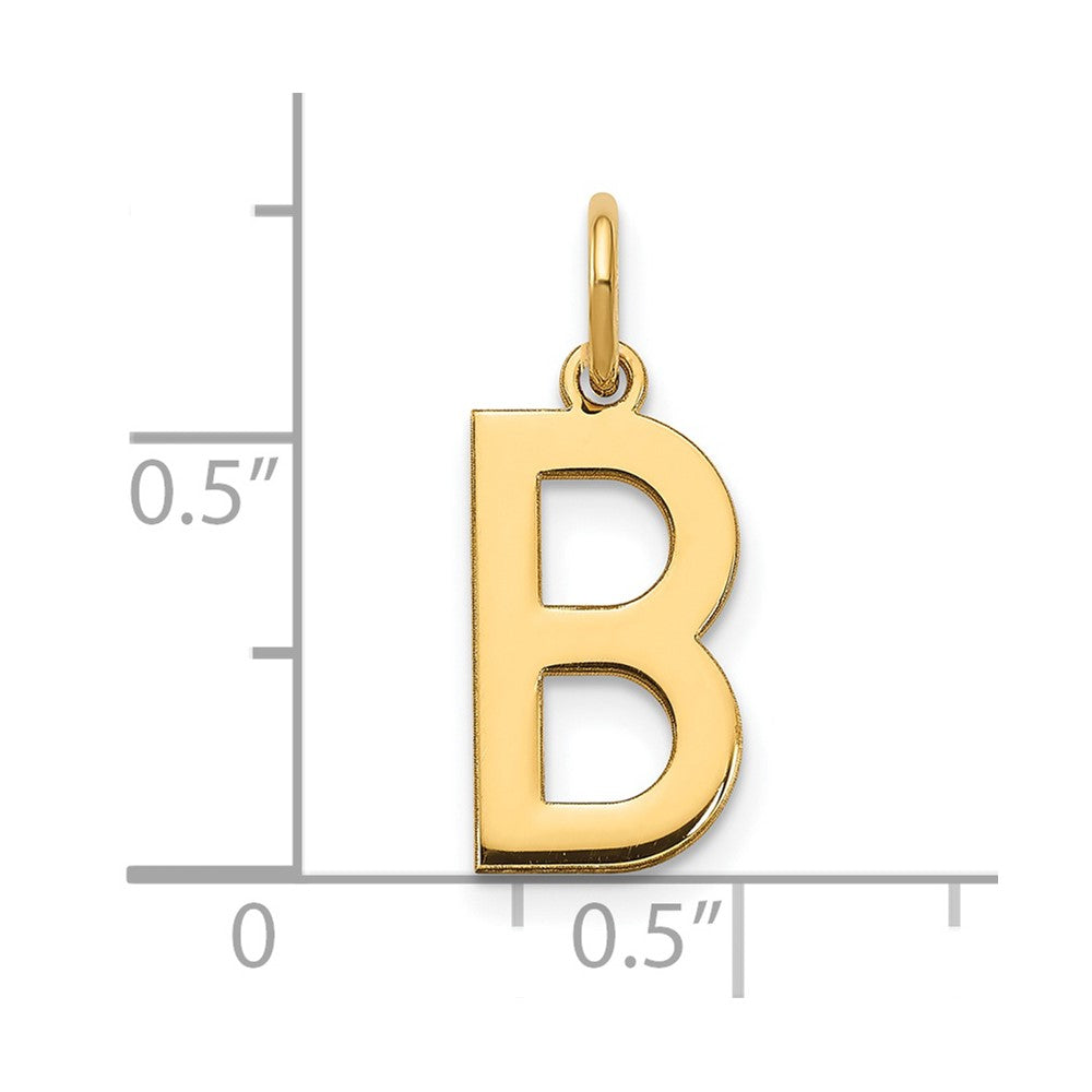 14K Gelbgold 14ky Buchstabe B Initiale Anhänger