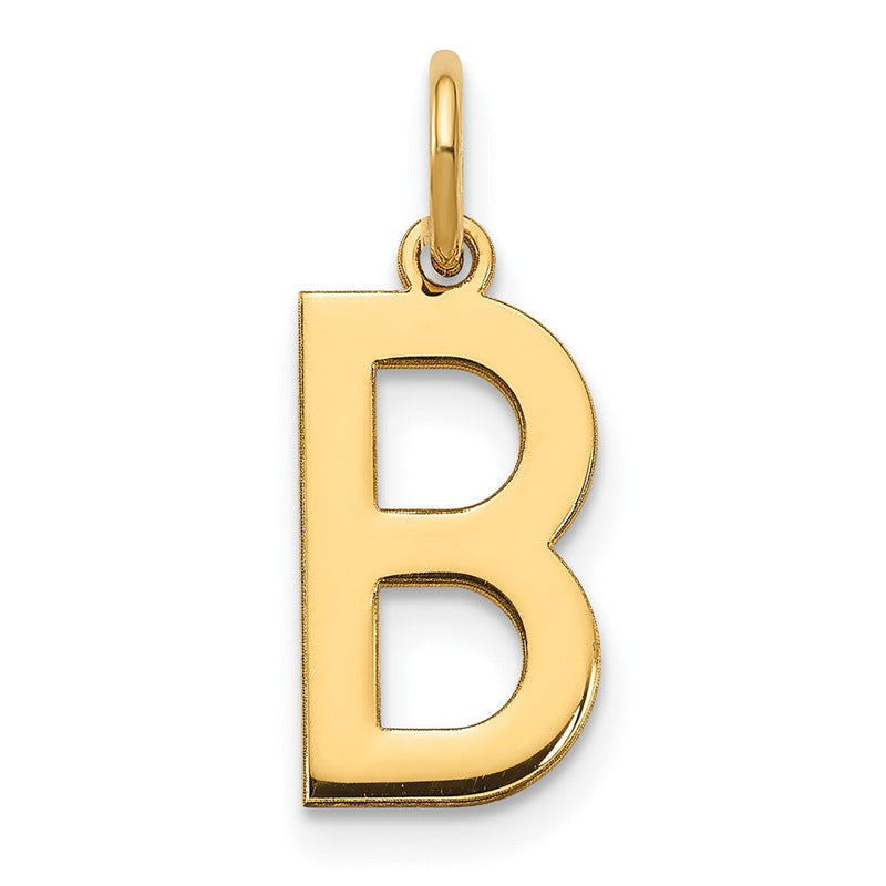 14K Gelbgold 14ky Buchstabe B Initiale Anhänger