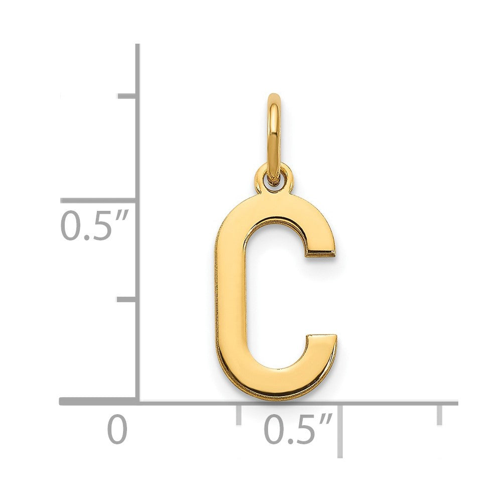 14K Gelbgold 14ky Buchstabe C Initiale Anhänger