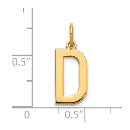 14K Gelbgold 14ky Buchstabe D Initiale Anhänger