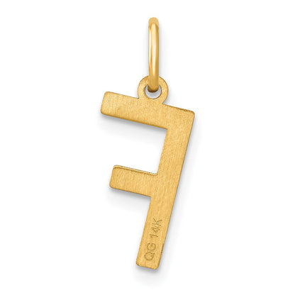 14K Gelbgold 14ky Buchstabe F Initiale Anhänger