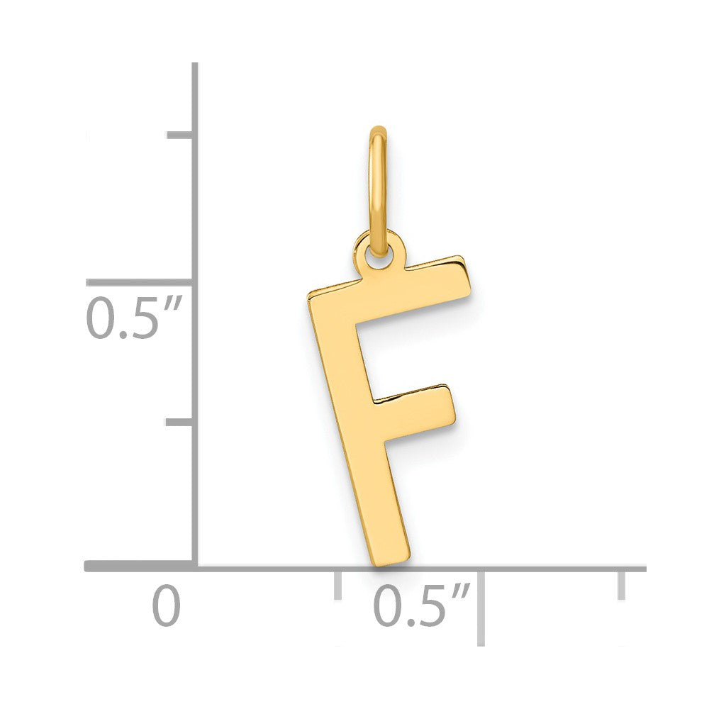 14K Gelbgold 14ky Buchstabe F Initiale Anhänger