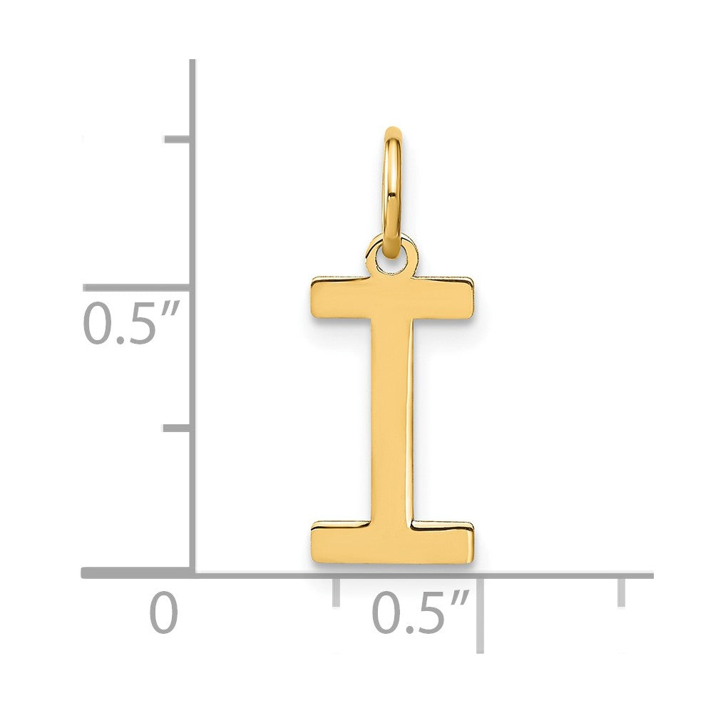 14K Gelbgold 14ky Buchstabe I Initiale Anhänger