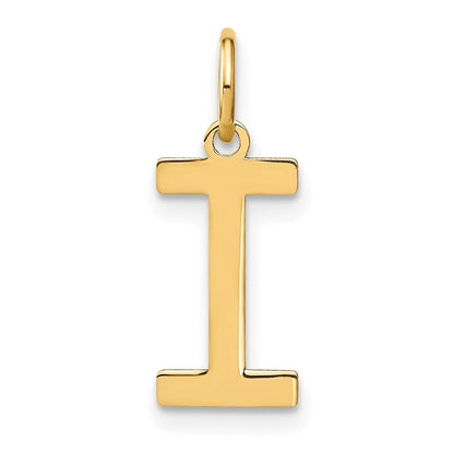 14K Gelbgold 14ky Buchstabe I Initiale Anhänger