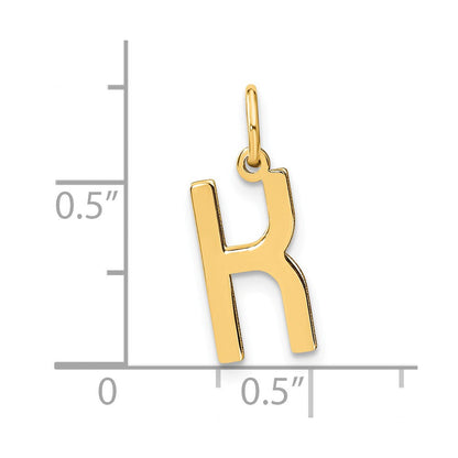 14K Gelbgold 14ky Buchstabe K Initiale Anhänger