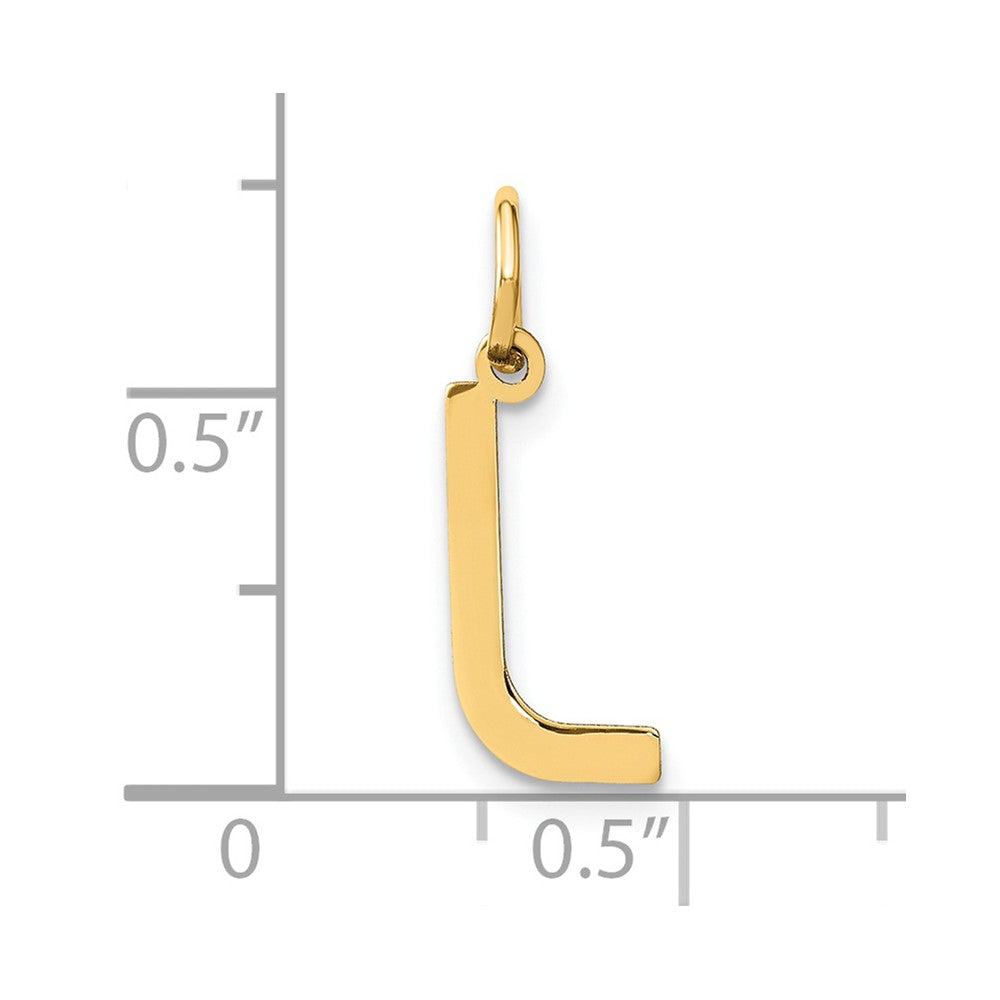 14K Gelbgold 14ky Buchstabe L Initiale Anhänger