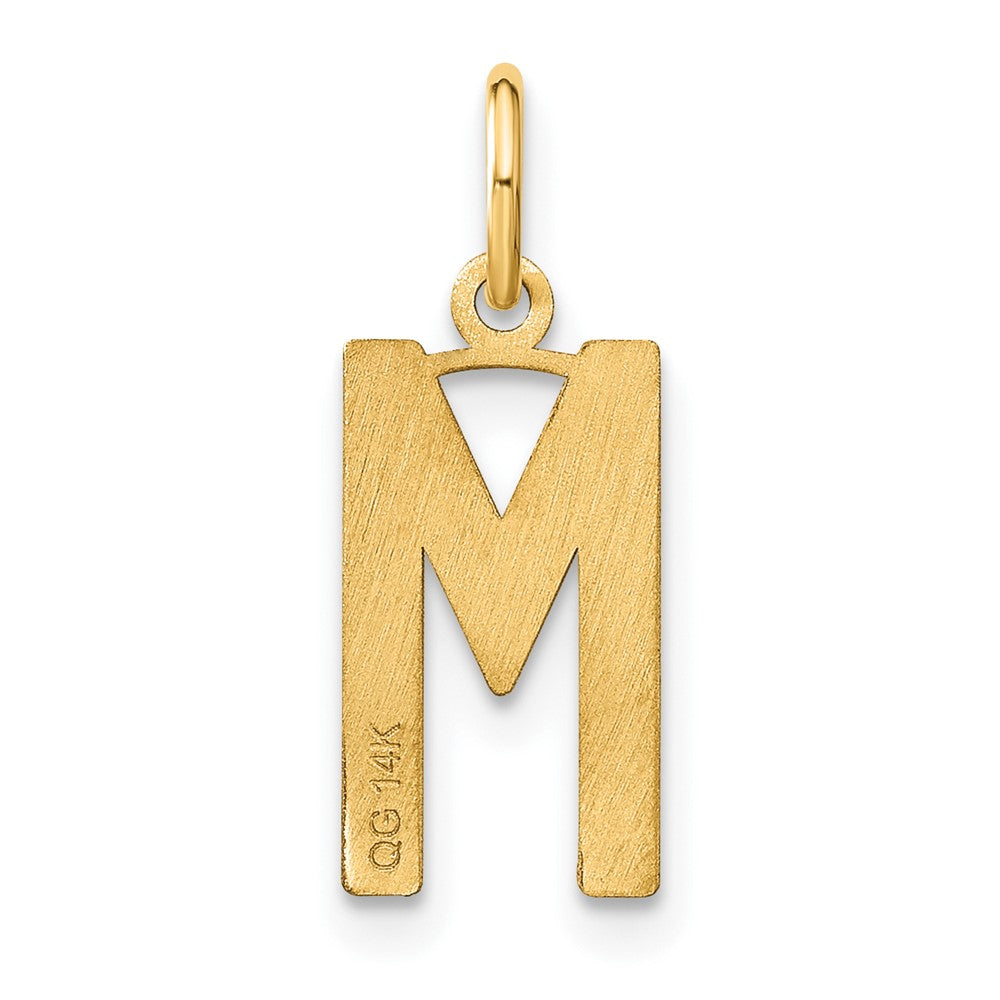 14K Gelbgold 14ky Buchstabe M Initiale Anhänger