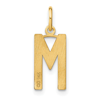 14K Gelbgold 14ky Buchstabe M Initiale Anhänger