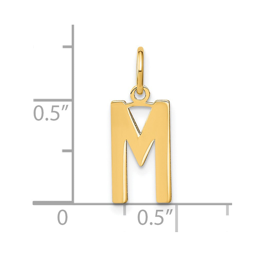 14K Gelbgold 14ky Buchstabe M Initiale Anhänger
