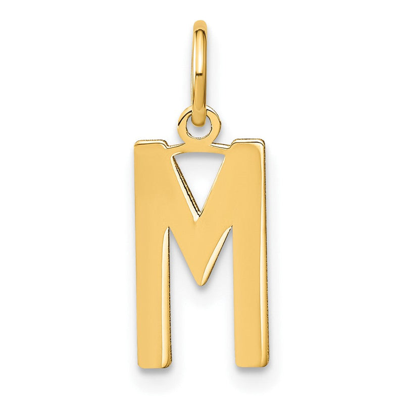 14K Gelbgold 14ky Buchstabe M Initiale Anhänger