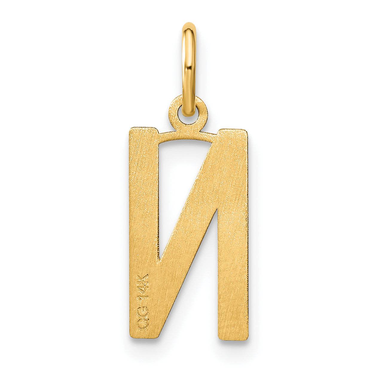 14K Gelbgold 14ky Buchstabe N Initiale Anhänger