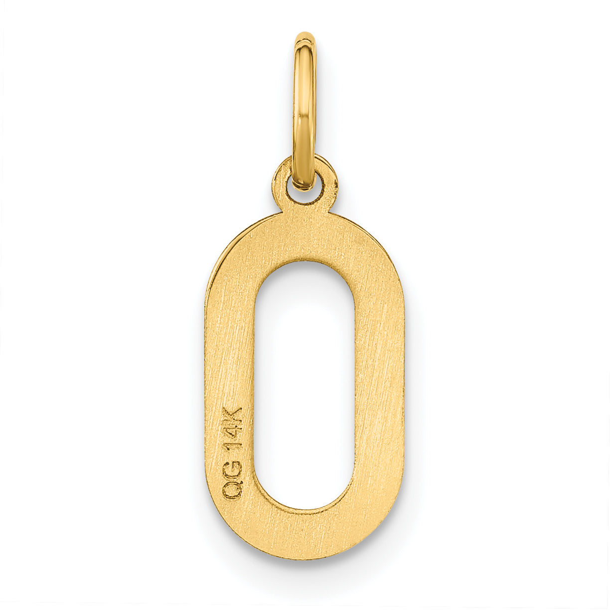 14K Gelbgold 14ky Buchstabe O Initiale Anhänger